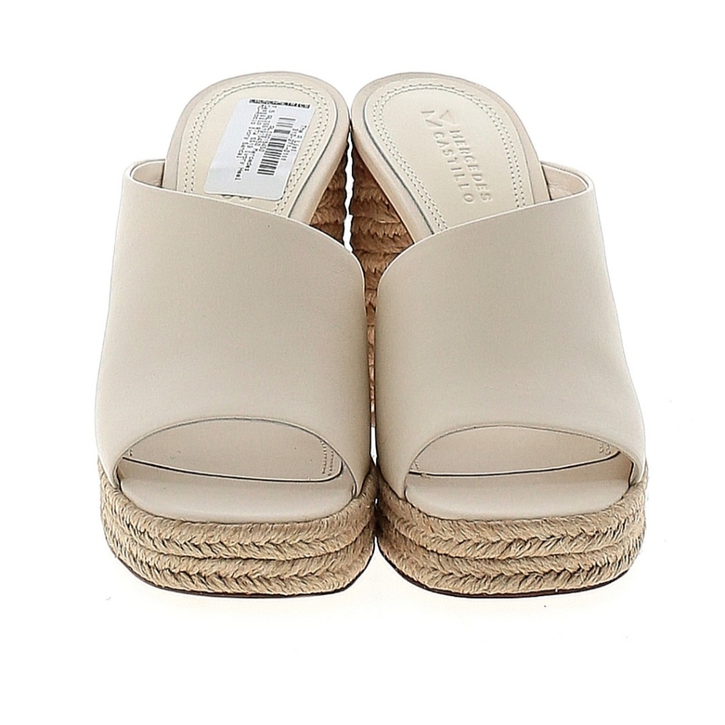 Mercedes Castillo Rocio Ivory Leather Platform Mule Sandals Nwt Size 7.5 — image 2 of 8